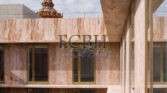 ROSE TRAVERTINE CLADDING MARBLE COMMERCIAL BUILDING - ECBH NATURAL STONES