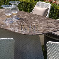 ECBH NATURAL STONES FURNITURE HOME SPANISH MARBLE ECBH NATURAL STONE TABLE BROWN MARBLES LONG TABLE OUTDOOR